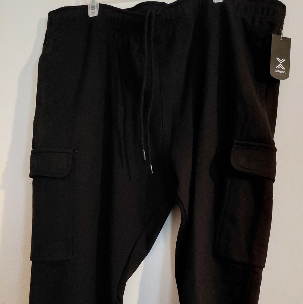 XERSION MEN BLACK JOGGERS, sz 3XL, $15 NEW, REGULAR FIT, QUICK DRI